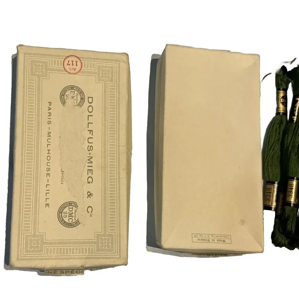 Embroidery Thread D.M.C Dollfus-Mieg & Cie‎ VTG No. 3346 Green (12) Org Box